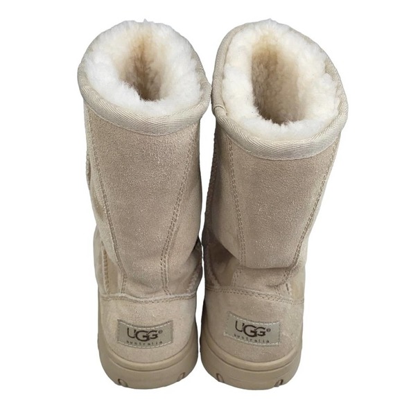 UGG Australia Womens Beige Ultimate Short 5275 Genuine Leather Winter Boots Sz 6 - Picture 7 of 10